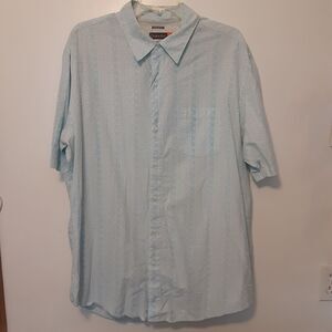Quiksilver Adult Mens XL Blue Hawaiin Regular Fit Button Up Shirt Beach Aloha